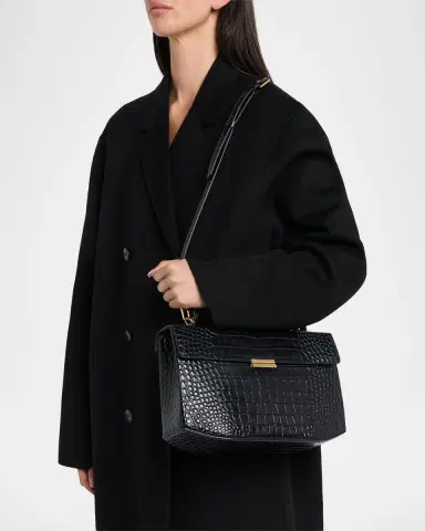 Toteme Box Croc-Embossed Leather Top-Handle Bag | Thumbnail 2 Toteme Box Croc-Embossed Leather Top-Handle Bag | Thumbnail 2