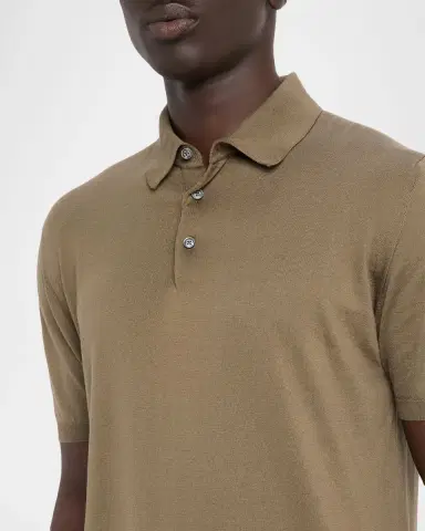 Kiton Men's Cotton Knit Polo Shirt | Thumbnail 5 Kiton Men's Cotton Knit Polo Shirt | Thumbnail 5