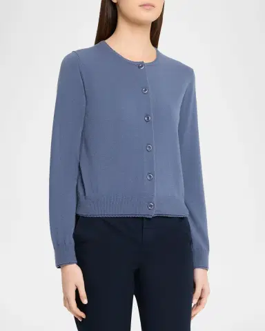 Vince Scallop-Trim Cardigan | Thumbnail 4 Vince Scallop-Trim Cardigan | Thumbnail 4