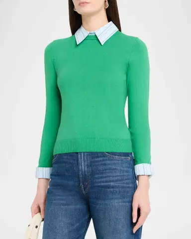 ALICE + OLIVIA Porla Collared Sweater | Thumbnail 4 ALICE + OLIVIA Porla Collared Sweater | Thumbnail 4