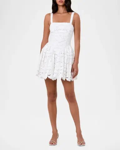 NICHOLAS Vittoria Basque-Waist Lace Mini Dress | Thumbnail 2 NICHOLAS Vittoria Basque-Waist Lace Mini Dress | Thumbnail 2