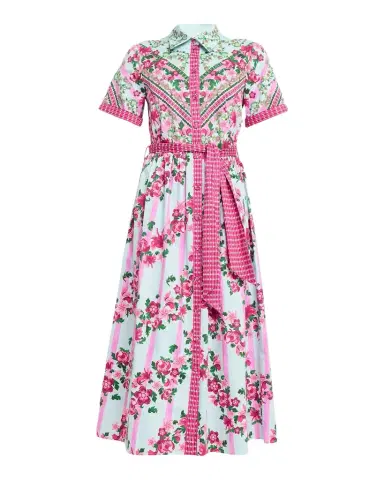 Saloni Vivienne Printed Short-Sleeve Shirtdress | Thumbnail 1 Saloni Vivienne Printed Short-Sleeve Shirtdress | Thumbnail 1