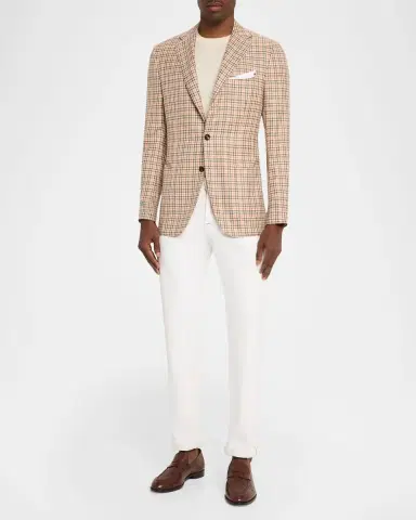 Kiton Men's Cashmere and Wool Houndstooth Plaid Sport Coat | Thumbnail 2 Kiton Men's Cashmere and Wool Houndstooth Plaid Sport Coat | Thumbnail 2