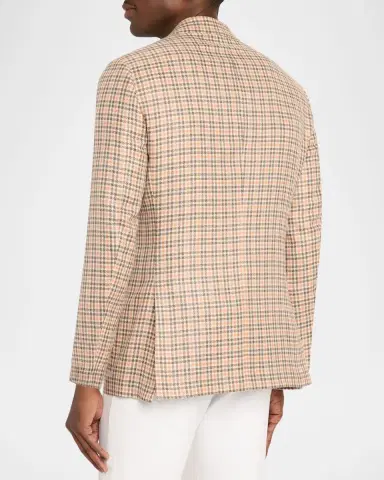 Kiton Men's Cashmere and Wool Houndstooth Plaid Sport Coat | Thumbnail 3 Kiton Men's Cashmere and Wool Houndstooth Plaid Sport Coat | Thumbnail 3