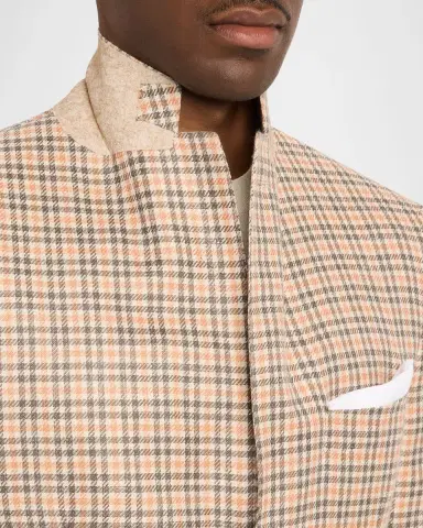 Kiton Men's Cashmere and Wool Houndstooth Plaid Sport Coat | Thumbnail 7 Kiton Men's Cashmere and Wool Houndstooth Plaid Sport Coat | Thumbnail 7