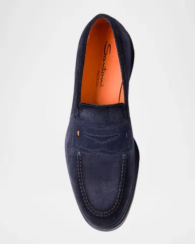Santoni Men's Easy Suede Loafers | Thumbnail 4 Santoni Men's Easy Suede Loafers | Thumbnail 4