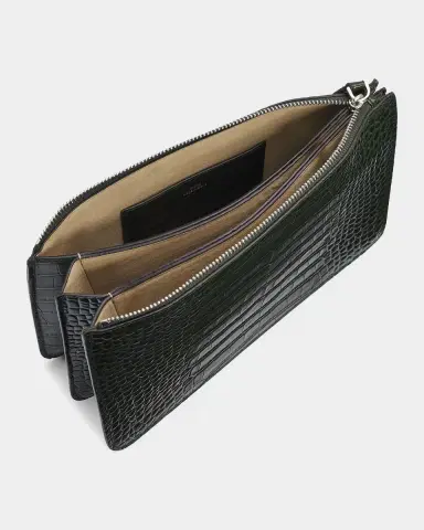 Toteme Croc-Embossed Leather Clutch Bag | Thumbnail 3 Toteme Croc-Embossed Leather Clutch Bag | Thumbnail 3