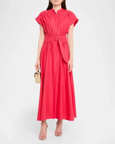 Saloni Neesha Short-Sleeve Cotton Maxi Dress | Thumbnail 2 Saloni Neesha Short-Sleeve Cotton Maxi Dress | Thumbnail 2