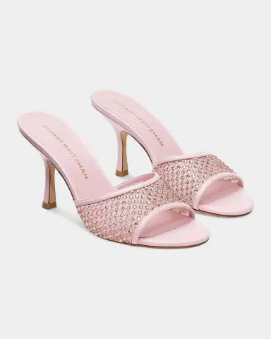 Stuart Weitzman 85mm Bareitall Mesh and Leather Sandals | Thumbnail 3 Stuart Weitzman 85mm Bareitall Mesh and Leather Sandals | Thumbnail 3