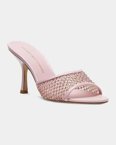 Stuart Weitzman 85mm Bareitall Mesh and Leather Sandals | Thumbnail 4 Stuart Weitzman 85mm Bareitall Mesh and Leather Sandals | Thumbnail 4