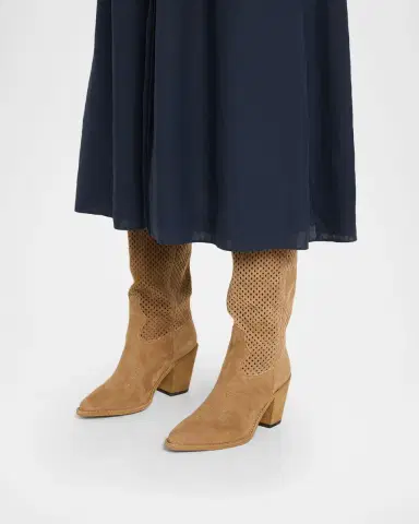 Partlow Aleene Perforated Suede Knee-High Cowboy Boots | Thumbnail 2 Partlow Aleene Perforated Suede Knee-High Cowboy Boots | Thumbnail 2