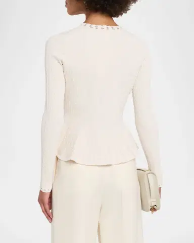 Jason Wu Collection Cable Knit Peplum Top | Thumbnail 3 Jason Wu Collection Cable Knit Peplum Top | Thumbnail 3