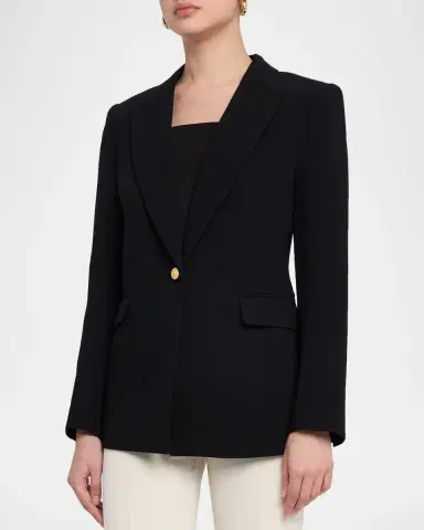Kobi Halperin Rue Single-Button Crepe Jacket | Thumbnail 4 Kobi Halperin Rue Single-Button Crepe Jacket | Thumbnail 4