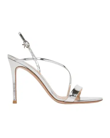 Gianvito Rossi 95MM Metallic Leather Sandals | Thumbnail 1 Gianvito Rossi 95MM Metallic Leather Sandals | Thumbnail 1