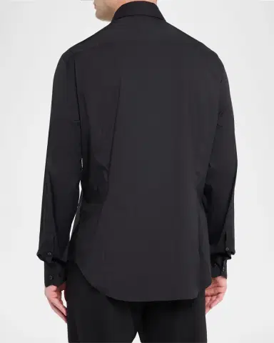 Giorgio Armani Men's Solid Stretch Poplin Sport Shirt | Thumbnail 3 Giorgio Armani Men's Solid Stretch Poplin Sport Shirt | Thumbnail 3