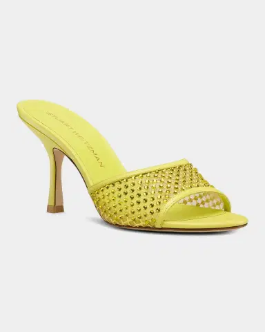 Stuart Weitzman 85mm Bareitall Mesh and Leather Sandals | Thumbnail 5 Stuart Weitzman 85mm Bareitall Mesh and Leather Sandals | Thumbnail 5