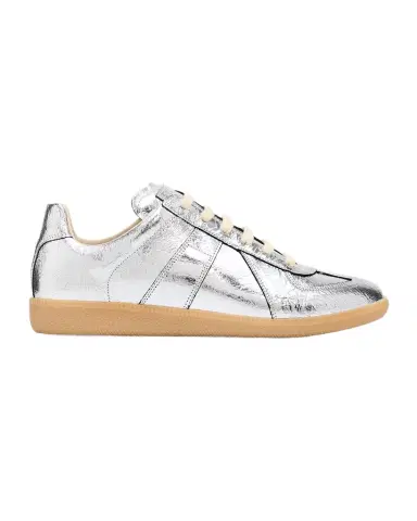 Maison Margiela Men's Replica Metallic Leather Low-Top Sneakers | Thumbnail 1 Maison Margiela Men's Replica Metallic Leather Low-Top Sneakers | Thumbnail 1