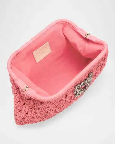 BTB Los Angeles Cristal Woven Crystal Buckle Clutch Bag | Thumbnail 3 BTB Los Angeles Cristal Woven Crystal Buckle Clutch Bag | Thumbnail 3