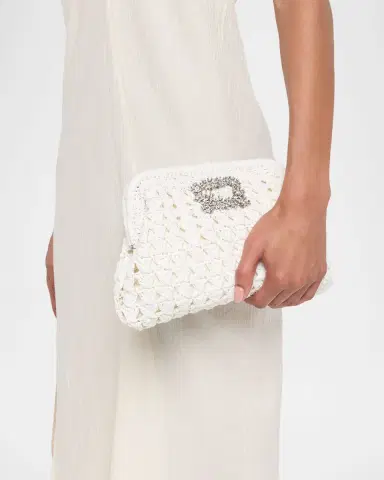 BTB Los Angeles Cristal Woven Crystal Buckle Clutch Bag | Thumbnail 6 BTB Los Angeles Cristal Woven Crystal Buckle Clutch Bag | Thumbnail 6
