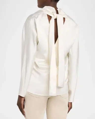 Toteme Cowl-Neck Organza Blouse | Thumbnail 3 Toteme Cowl-Neck Organza Blouse | Thumbnail 3
