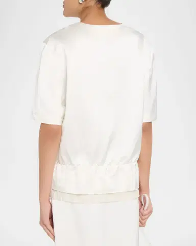 Toteme V-Neck Satin Pullover | Thumbnail 3 Toteme V-Neck Satin Pullover | Thumbnail 3