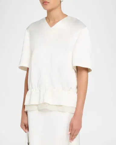 Toteme V-Neck Satin Pullover | Thumbnail 4 Toteme V-Neck Satin Pullover | Thumbnail 4