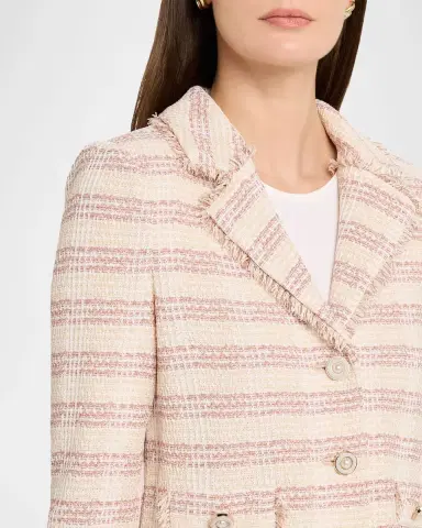 Misook Striped Fringe-Trim Knit Crop Jacket | Thumbnail 5 Misook Striped Fringe-Trim Knit Crop Jacket | Thumbnail 5