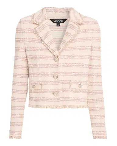 Misook Striped Fringe-Trim Knit Crop Jacket | Thumbnail 1 Misook Striped Fringe-Trim Knit Crop Jacket | Thumbnail 1