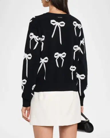 Marc Jacobs Bow Jacquard Crewneck Sweater | Thumbnail 3 Marc Jacobs Bow Jacquard Crewneck Sweater | Thumbnail 3