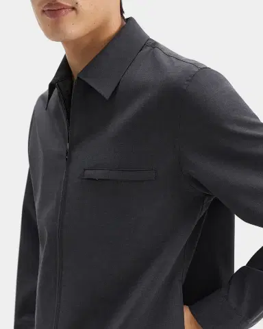 Theory Men's Travel Overshirt in Motion Wool | Thumbnail 5 Theory Men's Travel Overshirt in Motion Wool | Thumbnail 5