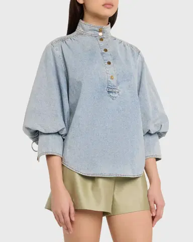 Zimmermann Denim Blouse | Thumbnail 4 Zimmermann Denim Blouse | Thumbnail 4