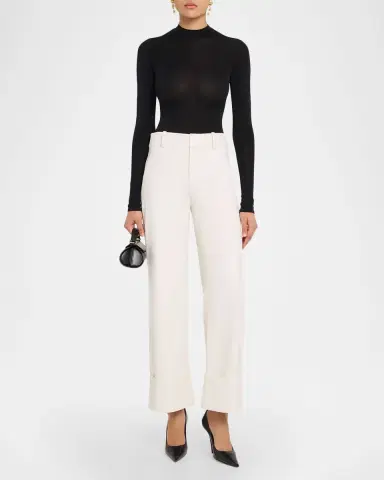 ALICE + OLIVIA Alexander Vegan Leather Cuffed Pants | Thumbnail 2 ALICE + OLIVIA Alexander Vegan Leather Cuffed Pants | Thumbnail 2
