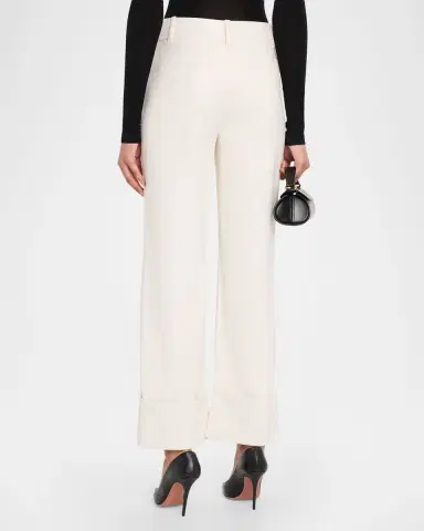 ALICE + OLIVIA Alexander Vegan Leather Cuffed Pants | Thumbnail 3 ALICE + OLIVIA Alexander Vegan Leather Cuffed Pants | Thumbnail 3