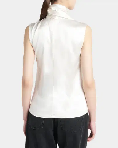 Bottega Veneta Scarf-Neck Satin Sleeveless Top | Thumbnail 3 Bottega Veneta Scarf-Neck Satin Sleeveless Top | Thumbnail 3
