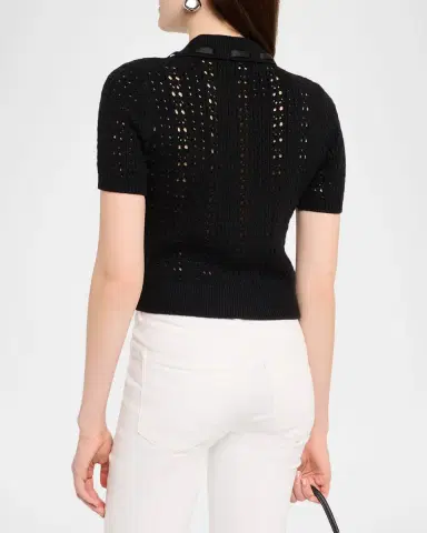 L'AGENCE Ninette Pointelle-Knit Cardigan | Thumbnail 3 L'AGENCE Ninette Pointelle-Knit Cardigan | Thumbnail 3