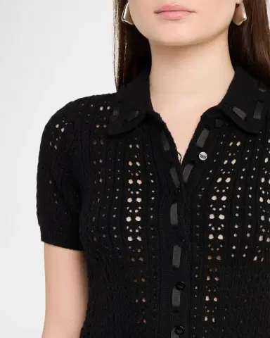L'AGENCE Ninette Pointelle-Knit Cardigan | Thumbnail 5 L'AGENCE Ninette Pointelle-Knit Cardigan | Thumbnail 5