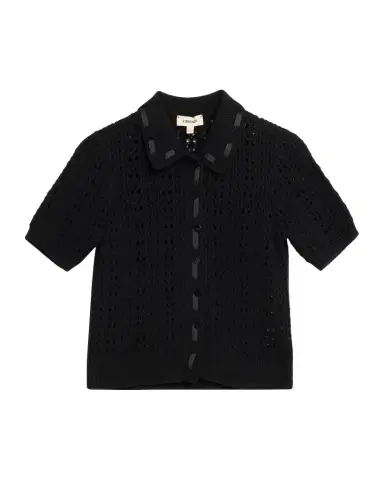 L'AGENCE Ninette Pointelle-Knit Cardigan | Thumbnail 1 L'AGENCE Ninette Pointelle-Knit Cardigan | Thumbnail 1