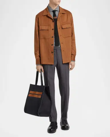 ZEGNA Men 's High Performance Flat-Front Trousers | Thumbnail 2 ZEGNA Men 's High Performance Flat-Front Trousers | Thumbnail 2
