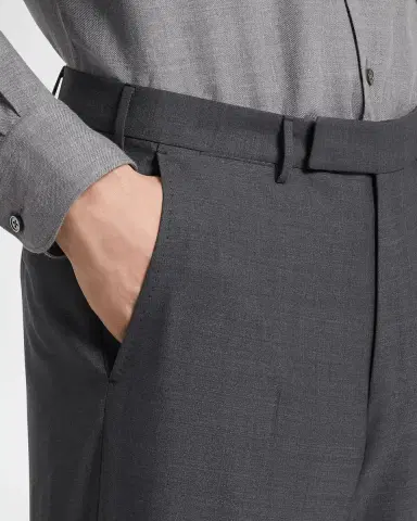 ZEGNA Men 's High Performance Flat-Front Trousers | Thumbnail 5 ZEGNA Men 's High Performance Flat-Front Trousers | Thumbnail 5