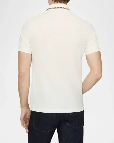 Burberry Men's Slim Fit Check-Placket Pique Polo Shirt | Thumbnail 2 Burberry Men's Slim Fit Check-Placket Pique Polo Shirt | Thumbnail 2