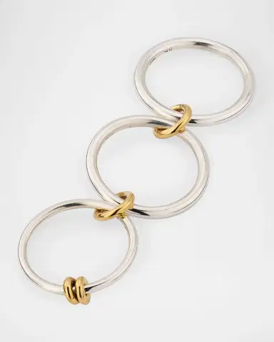 Spinelli Kilcollin Raneth SG Three Link Ring in Sterling Silver with 18K Yellow Gold Accents | Thumbnail 4 Spinelli Kilcollin Raneth SG Three Link Ring in Sterling Silver with 18K Yellow Gold Accents | Thumbnail 4