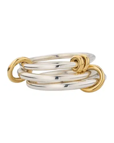 Spinelli Kilcollin Raneth SG Three Link Ring in Sterling Silver with 18K Yellow Gold Accents | Thumbnail 1 Spinelli Kilcollin Raneth SG Three Link Ring in Sterling Silver with 18K Yellow Gold Accents | Thumbnail 1