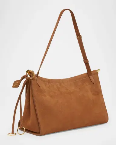 Alaïa Le Click Large East-West Suede Shoulder Bag | Thumbnail 2 Alaïa Le Click Large East-West Suede Shoulder Bag | Thumbnail 2