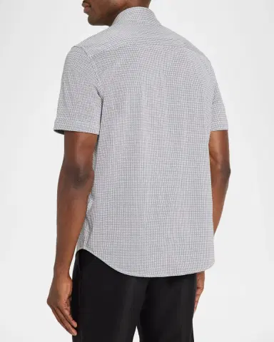 Bugatchi Men's Miles OoohCotton Geometric-Print Short-Sleeve Shirt | Thumbnail 3 Bugatchi Men's Miles OoohCotton Geometric-Print Short-Sleeve Shirt | Thumbnail 3