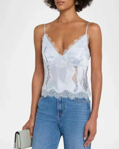 L'Agence Kimber Lace-Trim Silk Cami | Thumbnail 4 L'Agence Kimber Lace-Trim Silk Cami | Thumbnail 4