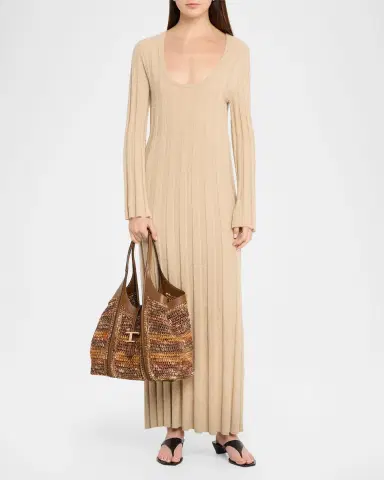 Tod 's T Timeless Raffia Shopping Tote Bag | Thumbnail 5 Tod 's T Timeless Raffia Shopping Tote Bag | Thumbnail 5