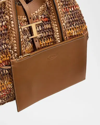 Tod 's T Timeless Raffia Shopping Tote Bag | Thumbnail 6 Tod 's T Timeless Raffia Shopping Tote Bag | Thumbnail 6