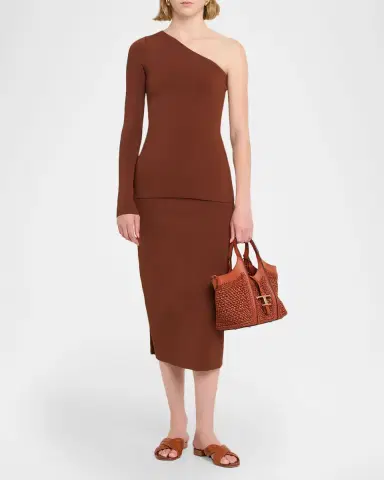 Tod 's Small T Timeless Raffia & Leather Shopping Bag | Thumbnail 5 Tod 's Small T Timeless Raffia & Leather Shopping Bag | Thumbnail 5