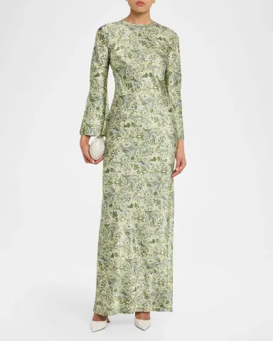 Veronica Beard Gemma Floral Long-Sleeve Maxi Dress | Thumbnail 2 Veronica Beard Gemma Floral Long-Sleeve Maxi Dress | Thumbnail 2