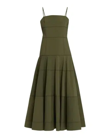 Veronica Beard Ilona Tiered Faille Midi Dress | Thumbnail 1 Veronica Beard Ilona Tiered Faille Midi Dress | Thumbnail 1